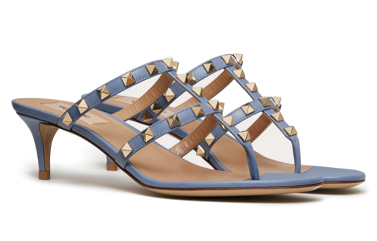 (W) Valentino Rockstud 'Blue Thong High-Heeled Sandals' 圖 2
