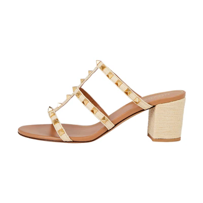 (W) Valentino Rockstud 'Brown Fashion Sandal'