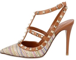 (Women) Valentino Rockstud 'Brown Slingback Stiletto' 2W2S0393QEYJZC (Women) Valentino Rockstud 'Brown Slingback Stiletto' 2W2S0393QEYJZC