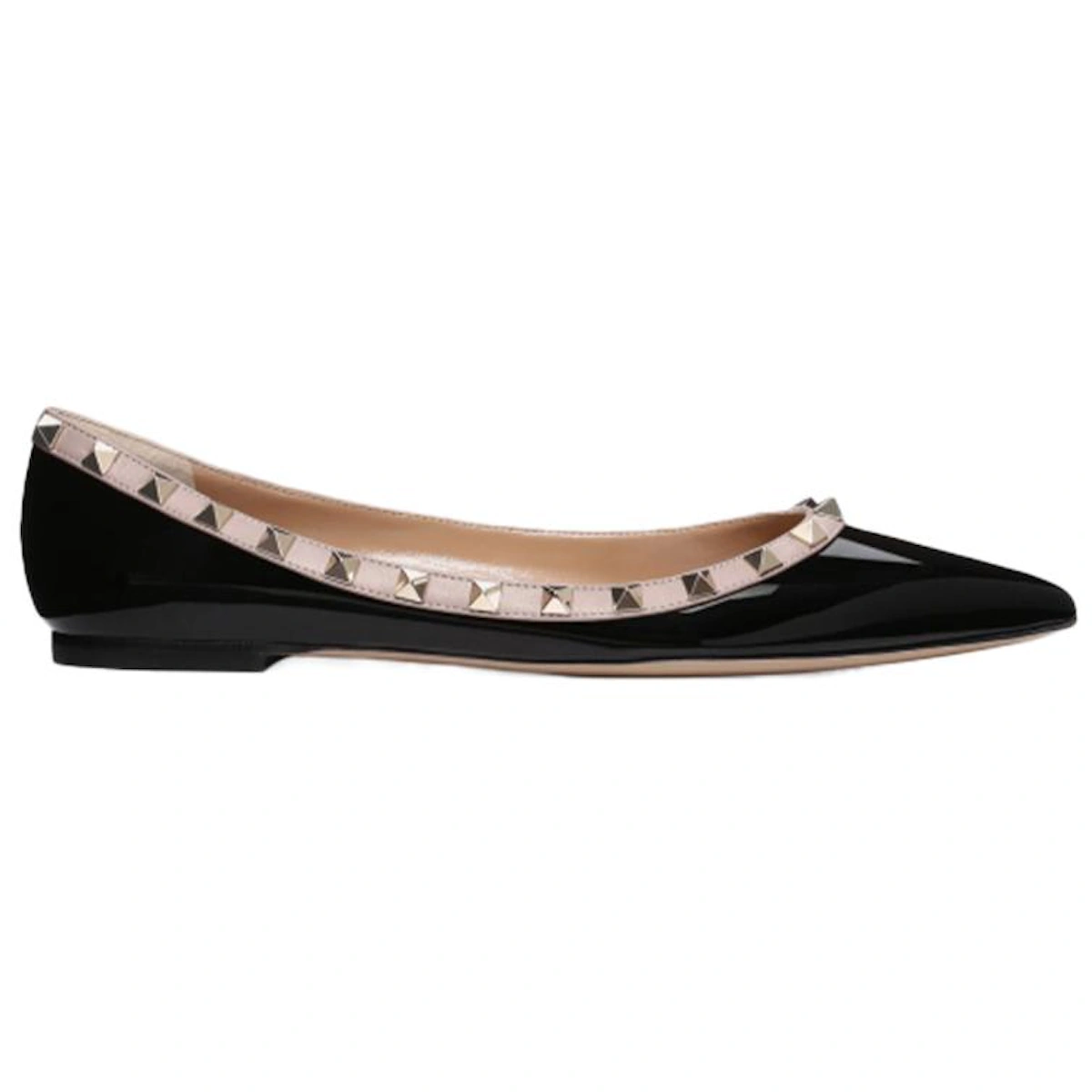 (Women) Valentino Rockstud 'Classic Black Flats'