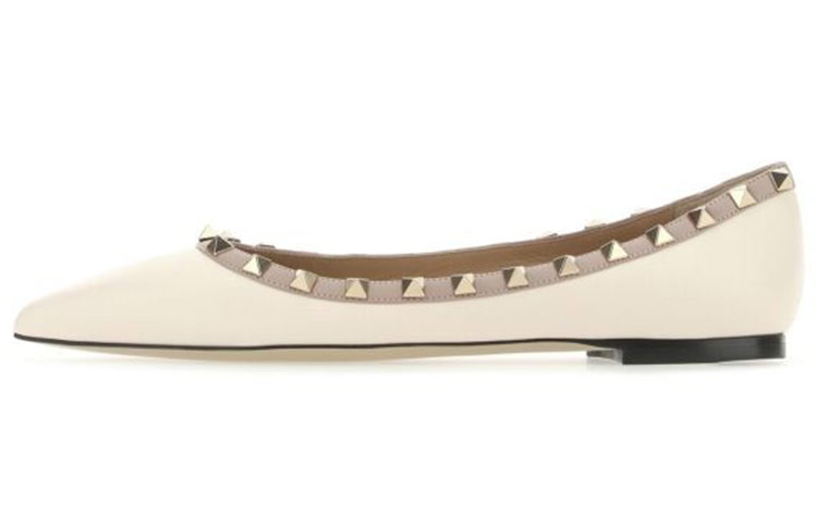(Women) Valentino Rockstud 'Elegant Beige Matte Pointed Flat' VW2S0403VODL62