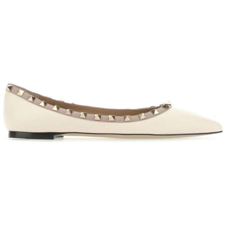 Order (W) Valentino Rockstud ''Ballerines Beige Mat Élégant à Bout Pointu'' VW2S0403VODL62