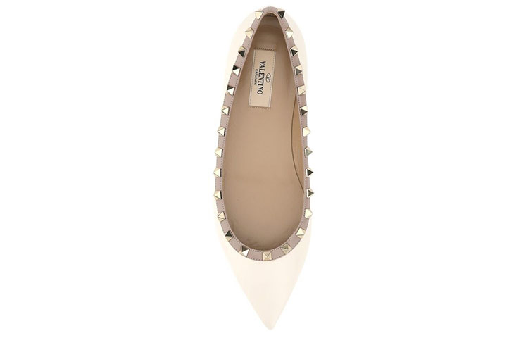 (W) Valentino Rockstud 'Elegant Beige Matte Pointed Flat' 圖 3