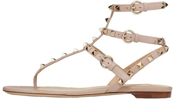 (Women) Valentino Rockstud 'Light Pink T-Strap Sandal' VW2S0812VODP45 (Women) Valentino Rockstud 'Light Pink T-Strap Sandal' VW2S0812VODP45