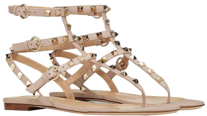 (W) Valentino Rockstud 粉色T字带凉鞋 VW2S0812VODP45 Lookbook (W) Valentino Rockstud 粉色T字带凉鞋 VW2S0812VODP45