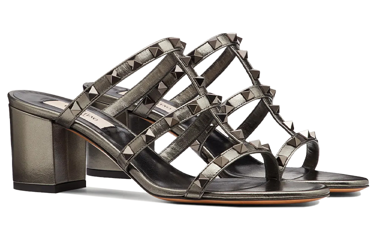 (W) Valentino Rockstud 'Metallic Calfskin Silver Grey' 圖 2