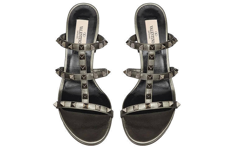 (W) Valentino Rockstud 'Metallic Calfskin Silver Grey' 圖 3