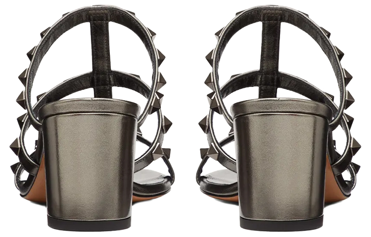(W) Valentino Rockstud 'Metallic Calfskin Silver Grey' 圖 4