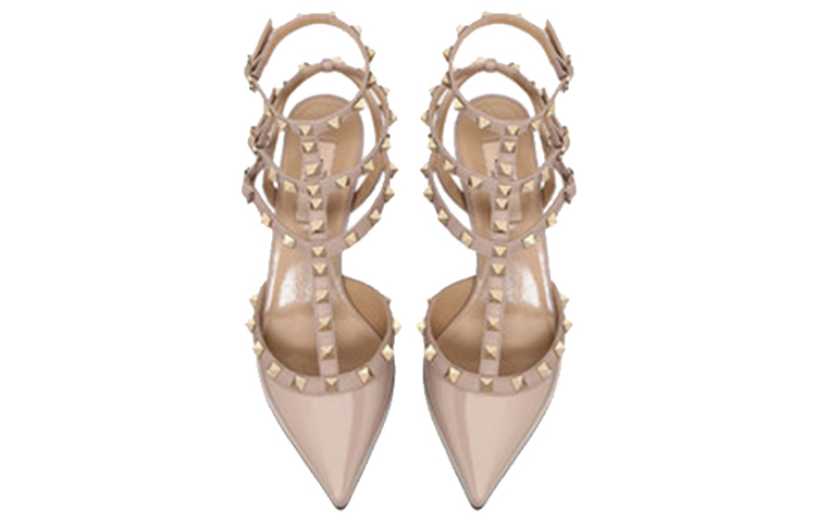 Shop (W) Valentino Rockstud 'Tali Pergelangan Berpaku Nude' ZW2S0375VNWP45