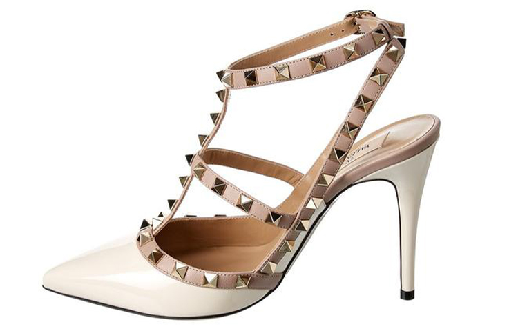 (Women) Valentino Rockstud 'Pale Pink Buckle Stiletto' WW2S0393VNWL62
