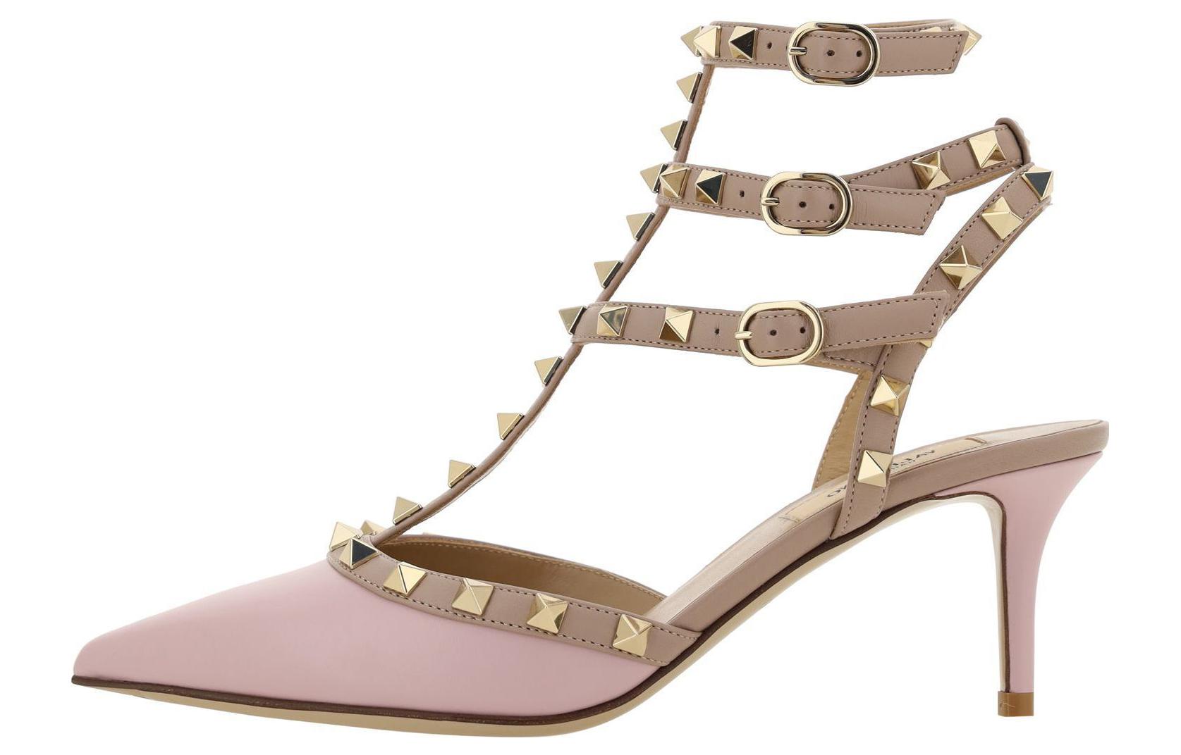 (Women) Valentino Rockstud 'Pink Kitten Heels' 3W2S0375VODK2A