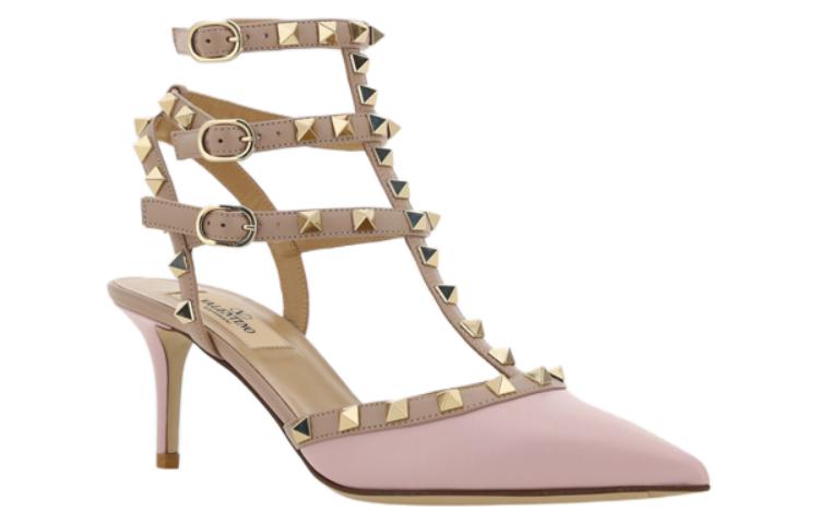 Lookbook Valentino華倫天奴 Rockstud 皮革 舒適休閒 細跟 高跟鞋 6.5cm 女款 粉色