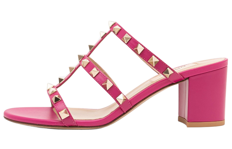 (W) Valentino Rockstud 'Pink Open-Toe Slide'