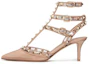 Buy Valentino 華倫天奴 Rockstud 漆皮 繫帶鉚釘 高跟鞋 女款 粉色