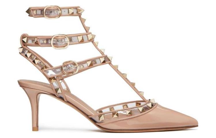 Order Valentino 華倫天奴 Rockstud 漆皮 繫帶鉚釘 高跟鞋 女款 粉色