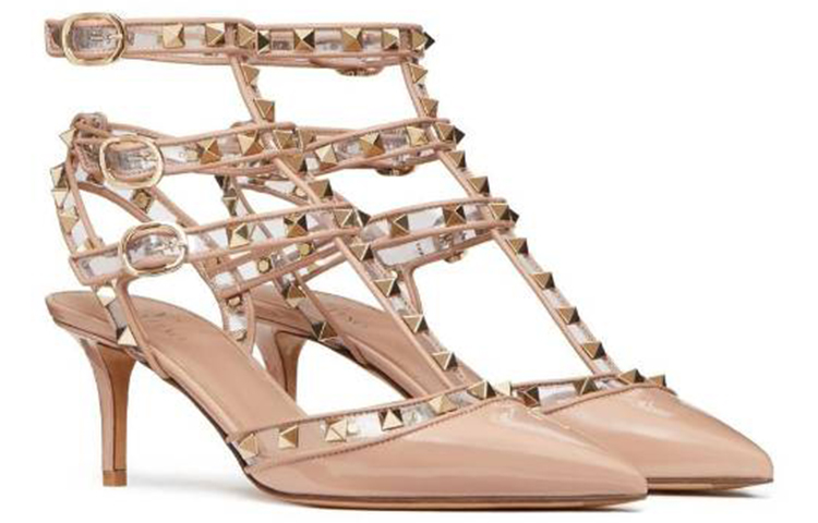 Lookbook Valentino 華倫天奴 Rockstud 漆皮 繫帶鉚釘 高跟鞋 女款 粉色