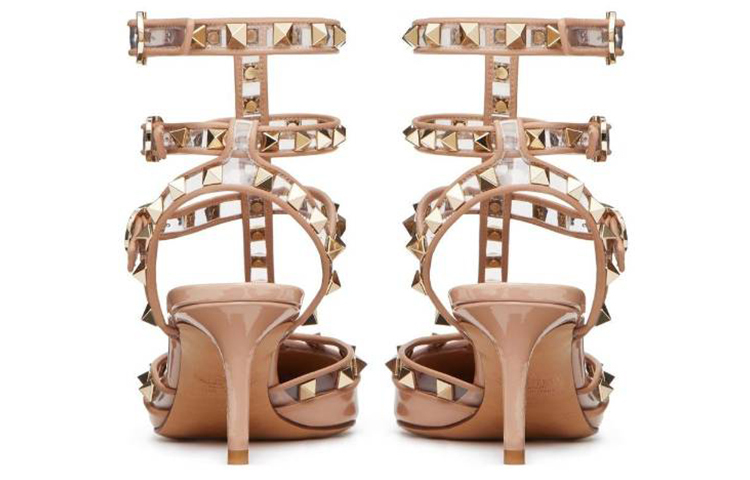 Purchase Valentino 華倫天奴 Rockstud 漆皮 繫帶鉚釘 高跟鞋 女款 粉色