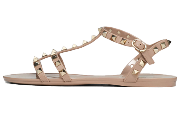 (Women) Valentino Rockstud 'Pink Rubber Flat Sandal' ZW2S0H38PVSP45