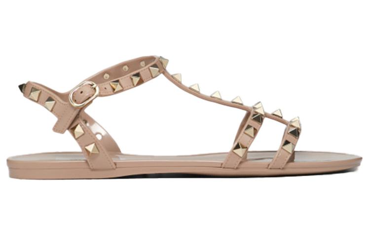 Order (W) Valentino Rockstud 'Sandal Datar Karet Merah Muda' ZW2S0H38PVSP45