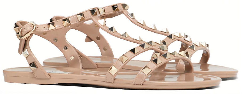 (W) Valentino Rockstud 'Sandal Datar Karet Merah Muda' ZW2S0H38PVSP45 Lookbook (W) Valentino Rockstud 'Sandal Datar Karet Merah Muda' ZW2S0H38PVSP45