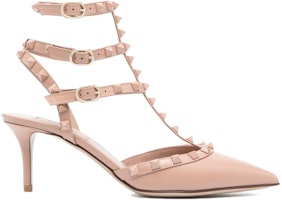 華倫天奴Rockstud皮革搭扣鉚釘細跟高跟鞋女款粉色 Order 華倫天奴Rockstud皮革搭扣鉚釘細跟高跟鞋女款粉色