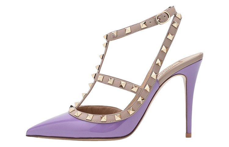 (Women) Valentino Rockstud 'Purple Fashion Buckle Stiletto' 2W2S0393VNW07Z