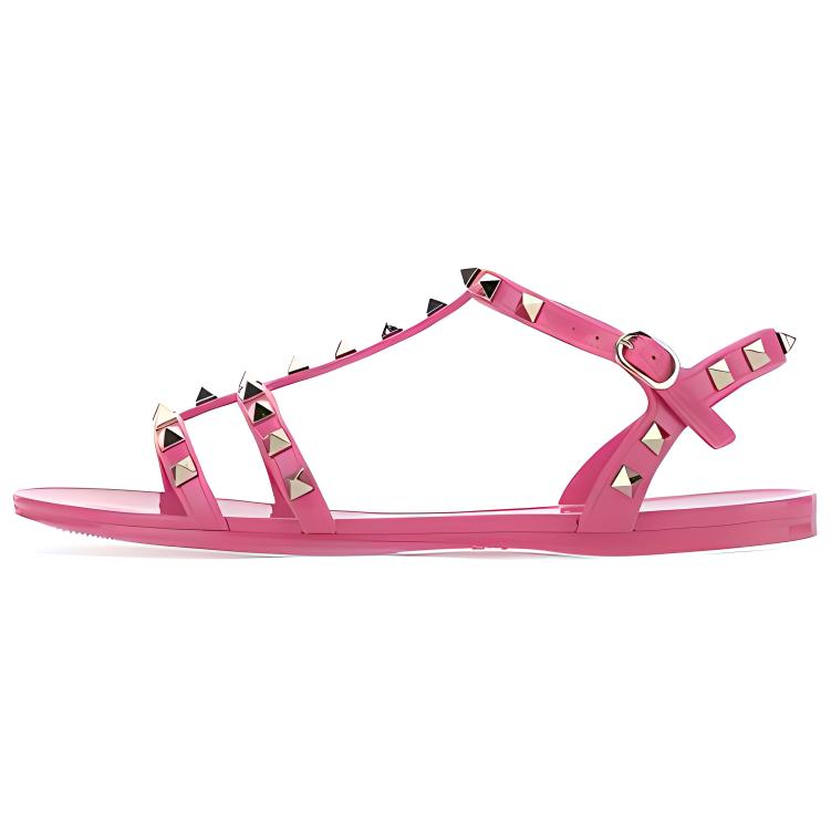 (W) Valentino Rockstud 'Purple Red Flats'