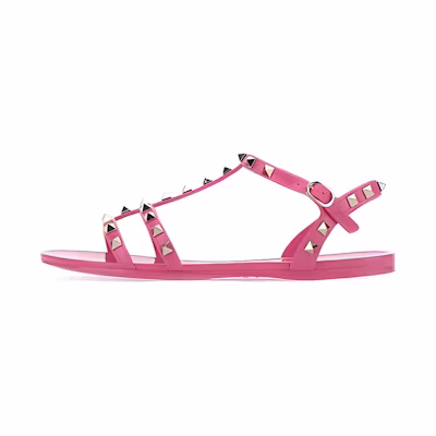 (W) Valentino Rockstud 'Purple Red Flats'