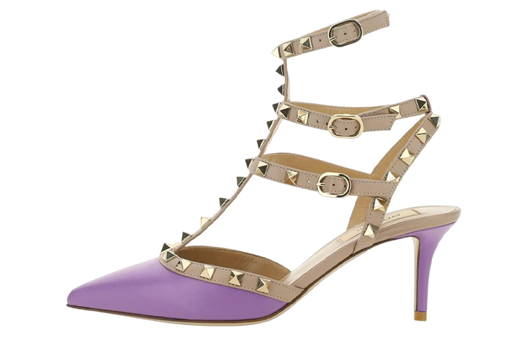 (Women) Valentino Rockstud 'Purple Stiletto' 2W2S0375VOD07Z