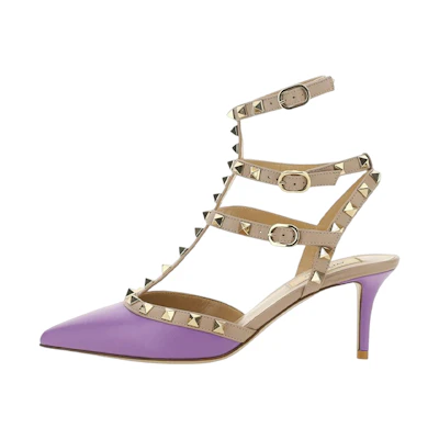 (W) Valentino Rockstud 'Purple Stiletto'