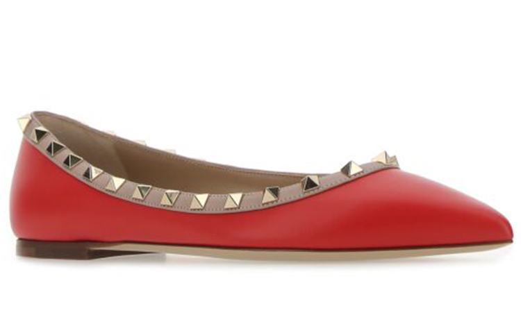 (W) Valentino Rockstud 'Red Ballet Flats' 圖 4