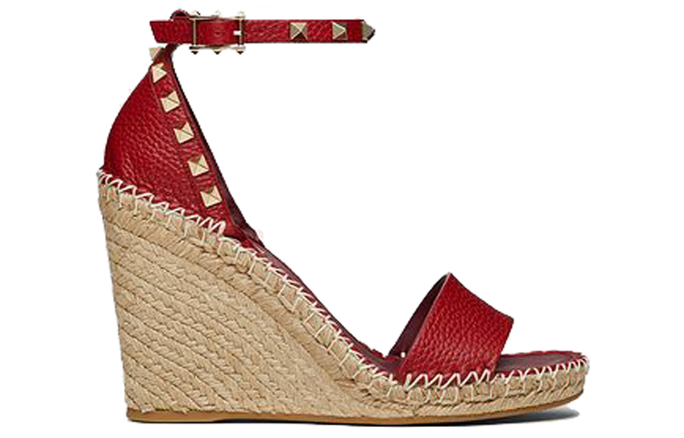 Order (W) Valentino Rockstud 'Sandalia Roja de Moda con Cuña Deportiva' WW2S0090VTOII0