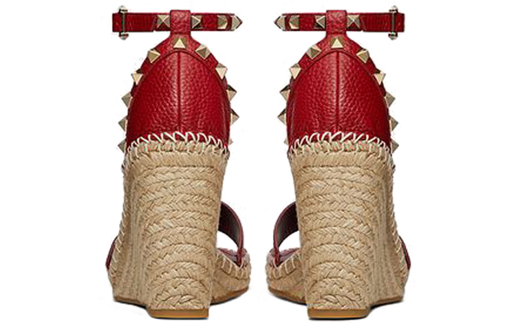Shop (W) Valentino Rockstud 'Sandalia Roja de Moda con Cuña Deportiva' WW2S0090VTOII0