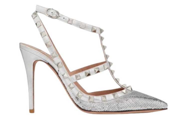 Order (W) Valentino Rockstud ''Stiletto Argento''. 4W2S0393CKSS13