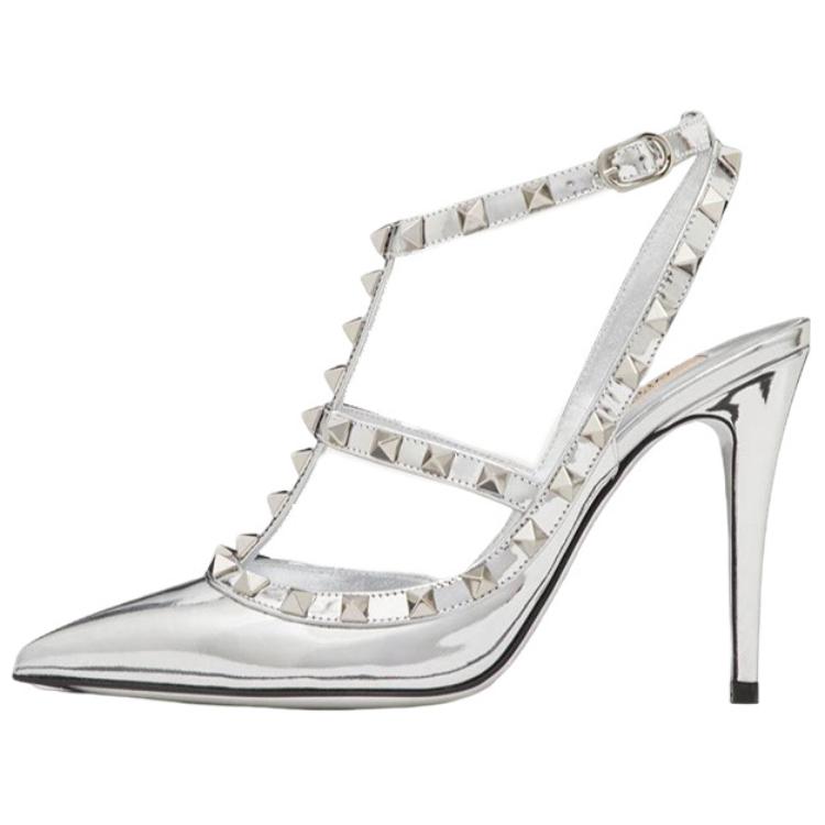 (Women) Valentino Rockstud 'Silver Stiletto' WS0393WRPS13