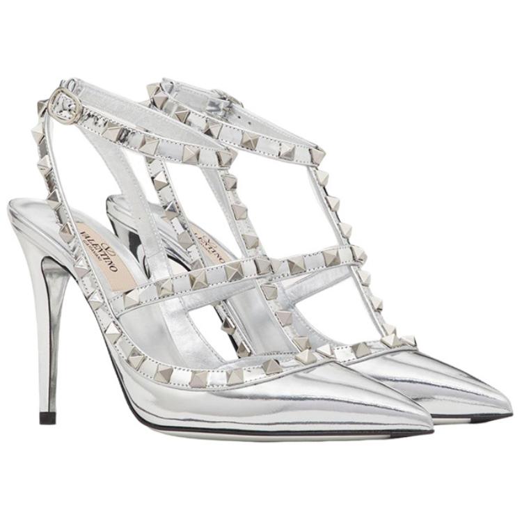 (W) Valentino Rockstud 'Silver Stiletto' 圖 3