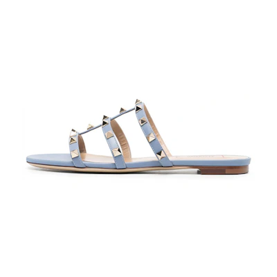 (W) Valentino Rockstud 'Simple Casual Fashion Sandal Blue'