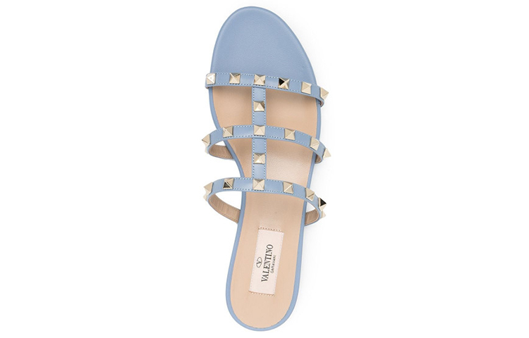 (W) Valentino Rockstud 'Simple Casual Fashion Sandal Blue' 圖 4