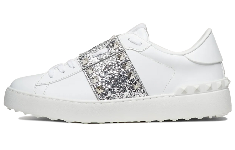 (W) Valentino Rockstud 'Untitled - Silver Glitter Band'
