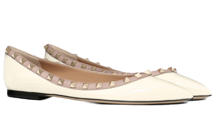 (W) Valentino Rockstud 'White Flats' 圖 2