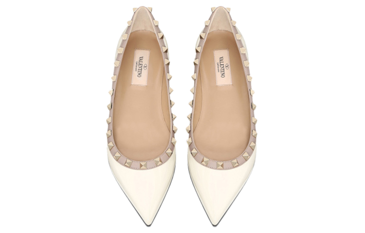 (W) Valentino Rockstud 'White Flats' 圖 3