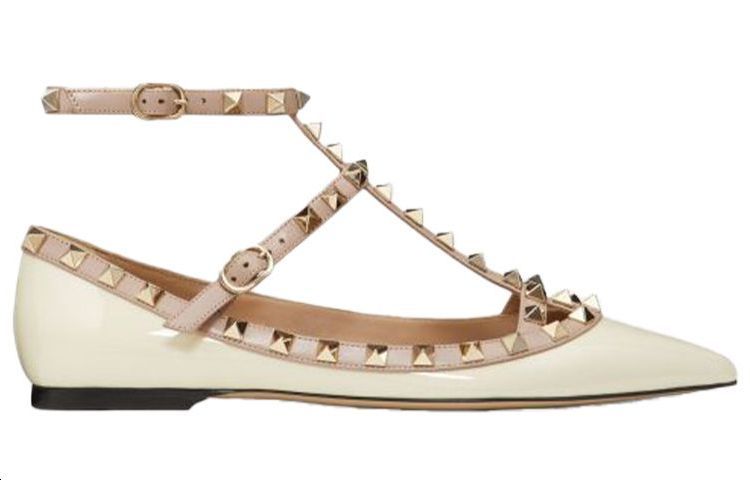 (W) Valentino Rockstud 'White Patent Ballet Flats' 圖 2