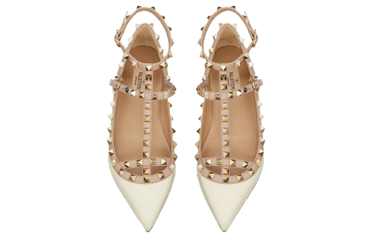 (W) Valentino Rockstud 'White Patent Ballet Flats' 圖 4