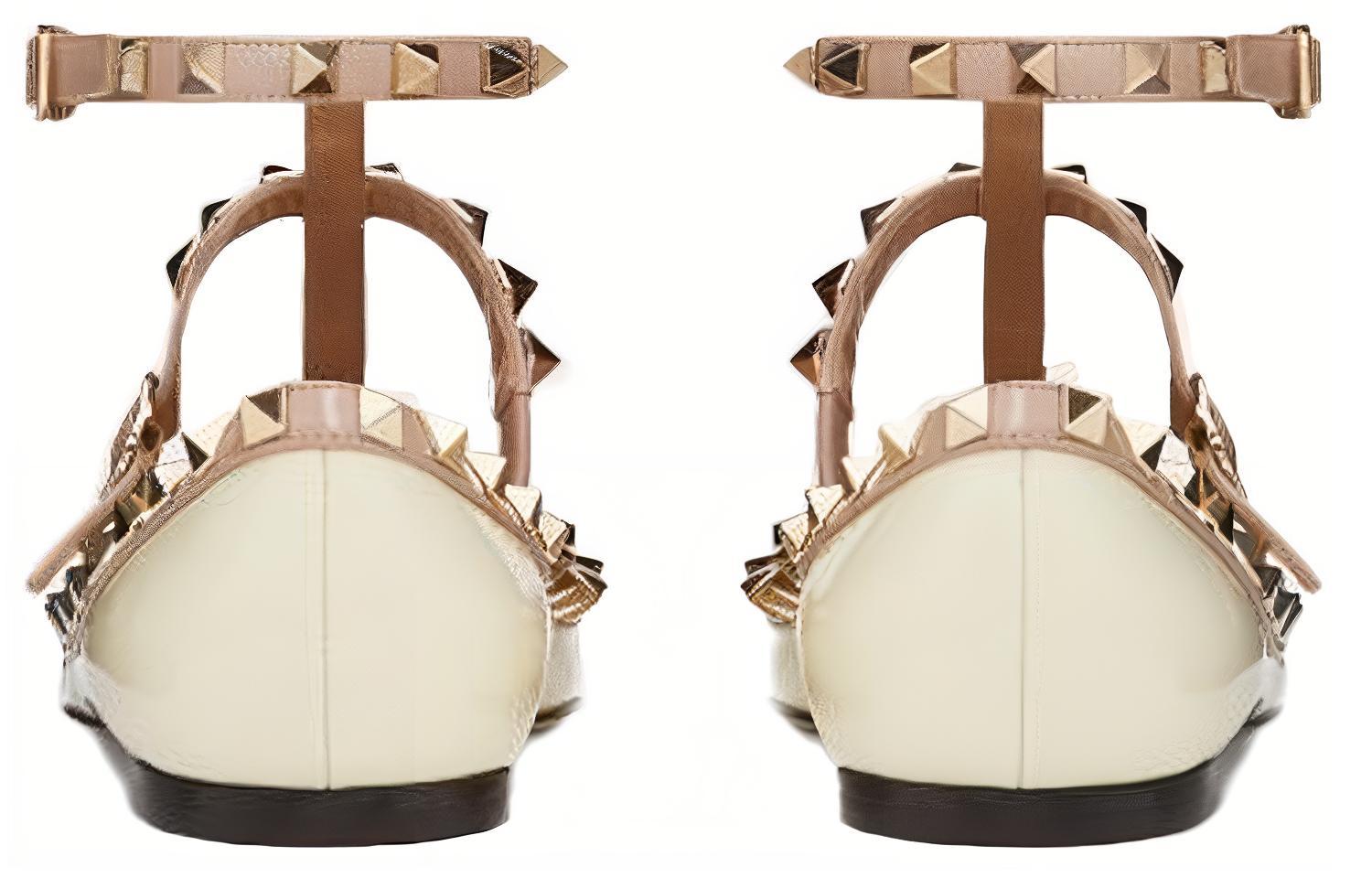 (W) Valentino Rockstud 'White Patent Ballet Flats' 圖 5