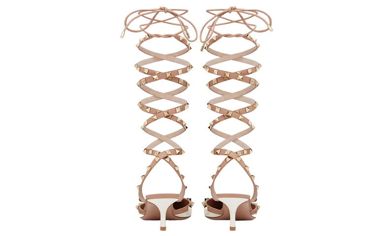 (W) Valentino Rockstud 'White Patent Pointed Toe Slingback Pumps' 圖 4