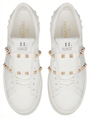 Valentino華倫天奴 Rockstud 小牛皮 鉚釘裝飾帶 增高鞋 女款 白色 Lookbook Valentino華倫天奴 Rockstud 小牛皮 鉚釘裝飾帶 增高鞋 女款 白色