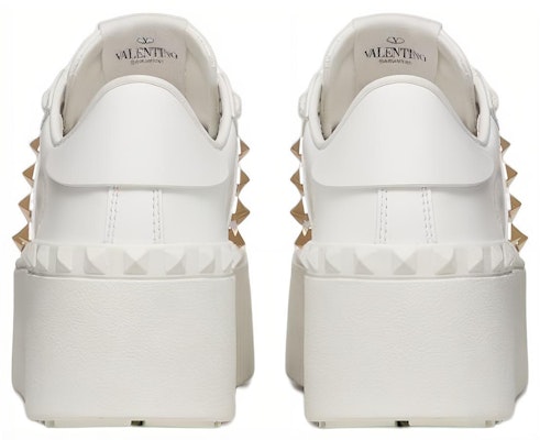 Valentino華倫天奴 Rockstud 小牛皮 鉚釘裝飾帶 增高鞋 女款 白色 Shop Valentino華倫天奴 Rockstud 小牛皮 鉚釘裝飾帶 增高鞋 女款 白色