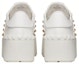 Shop Valentino華倫天奴 Rockstud 小牛皮 鉚釘裝飾帶 增高鞋 女款 白色