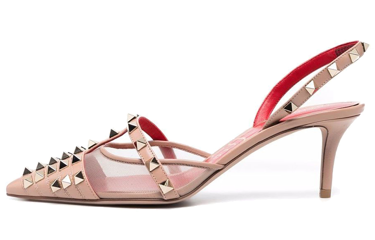 (W) Valentino Rockstud Alcove 'Pink Patent Lace-up'