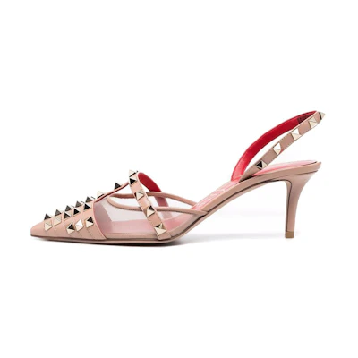 (W) Valentino Rockstud Alcove 'Pink Patent Lace-up'